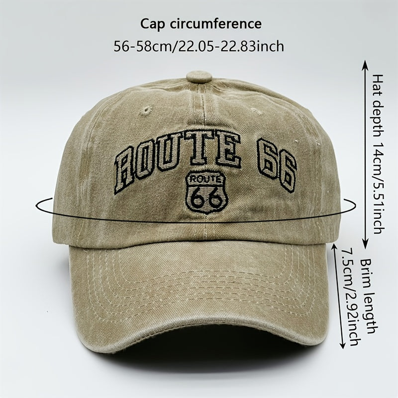 Vintage Letter Embroidery Baseball Cap Khaki Washed Distressed Dad Hat
