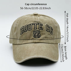 Vintage Letter Embroidery Baseball Cap Khaki Washed Distressed Dad Hat