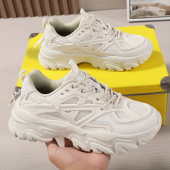 Women's Platform Sports Shoes Mesh Breathable Lace Up Sneakers