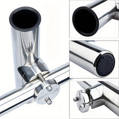 1pc Stainless Steel Rod Holder Clamp On 7 8 1 Rail For Marine Boat Fishing