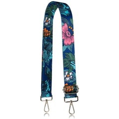 Ethnic Style Wide Purse Strap Flower Pattern Replacement Belt
