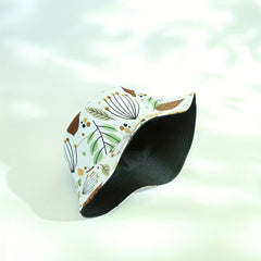 Plant Print Bucket Hat Lightweight Fisherman Cap for Women