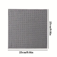 6pcs Waffle Grid Cleaning Cloth Quick Drying Kitchen Dishwashing