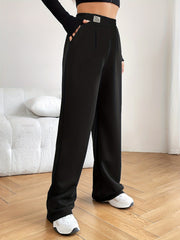 Wide Leg Casual Pants Elastic Waist Running Jogger Pants