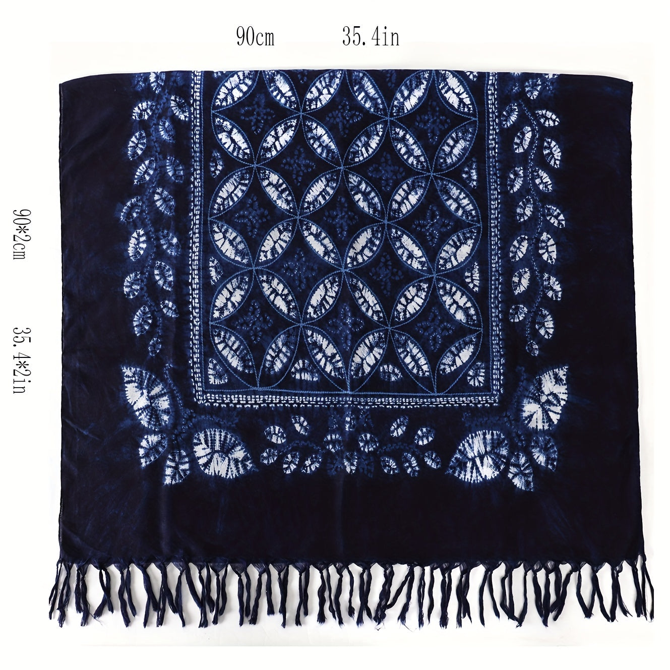 Vintage Warm Scarf Print Tassel Shawl for Autumn & Winter