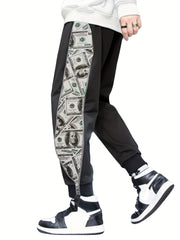 Creative Graphic Print Track Pants Men's Casual Comfy Joggers Sweatpants