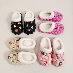 Boys Cartoon Plus Fleece House Shoes - Warm Non Slip Indoor Shoes