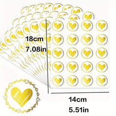 80pcs Heart Adhesive Packaging Label Rose Golden Wedding Invitations