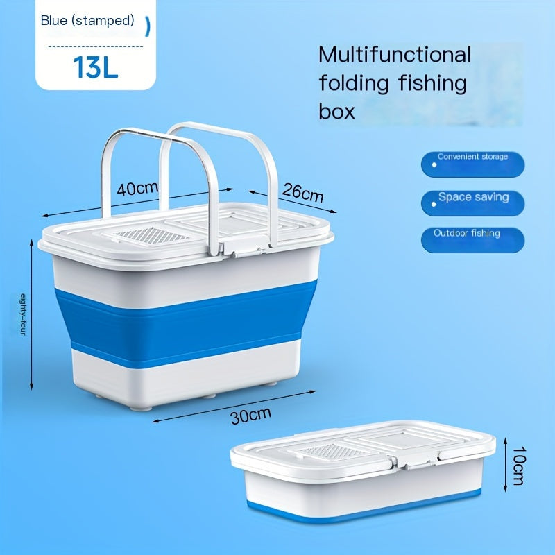 Foldable Fishing Bucket Portable Thicken Live Fish Barrel With Mesh Fishing Tack