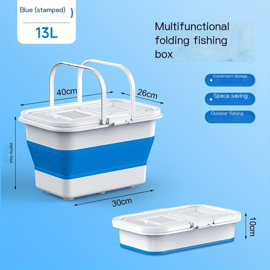 Foldable Fishing Bucket Portable Thicken Live Fish Barrel With Mesh Fishing Tack