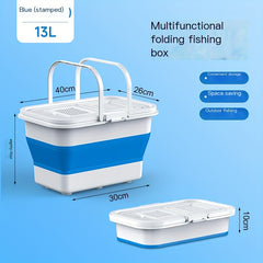 Foldable Fishing Bucket Portable Thicken Live Fish Barrel With Mesh Fishing Tack