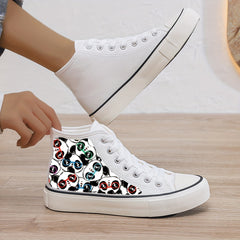 Panda Print Plush Lined Chunky Sneakers for Fall Winter