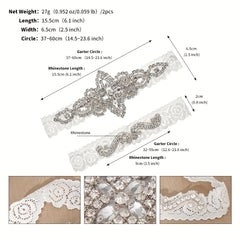 Bridal Gown Leg Accessory Set with Hand Sewn Fishnet Thigh Straps