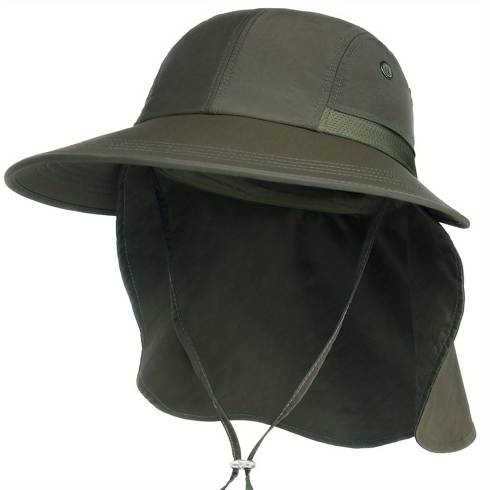 UPF 50 Wide Brim Hat w/ Neck Flap for Outdoor Activities