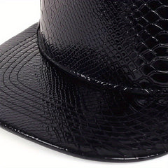 Hip Hop Flat Brim Baseball Cap PU Leather Warm Hat