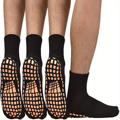 3 Pairs Men's Non-Slip Yoga Pilates Socks Grippy Floor Socks