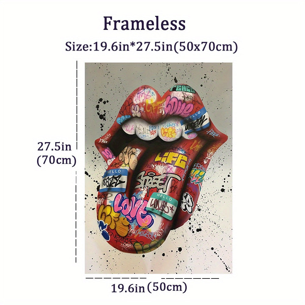 Graffiti Art Wall Paintings Print On Canvas Tongue Street Art Abstract Posters