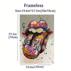Graffiti Art Wall Paintings Print On Canvas Tongue Street Art Abstract Posters