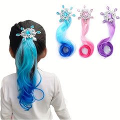 3pcs Colorful Twisted Braided Ponytail Hair Extensions for Girls