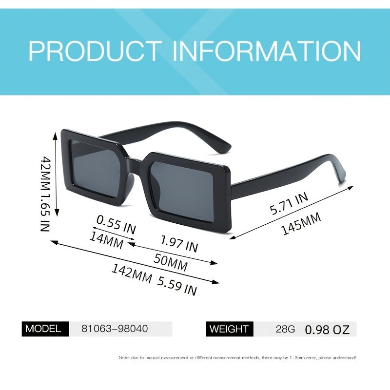 Vintage Women's Rectangular Sunglasses Small Frame Eyewear