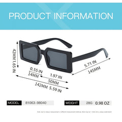 Vintage Women's Rectangular Sunglasses Small Frame Eyewear