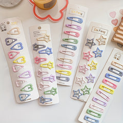 10pcs Cartoon Candy Sweet Heart Star Hair Clips for Girls