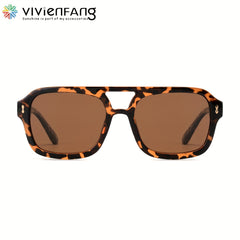 Retro Square Aviator Polarized Sunglasses For Men Lightweight UV Protection