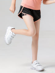 Girls Elastic Waist Contrast Binding Track Shorts Kids Summer Clothes