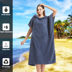 Quick Dry Changing Robe with Hoodie for Surfing