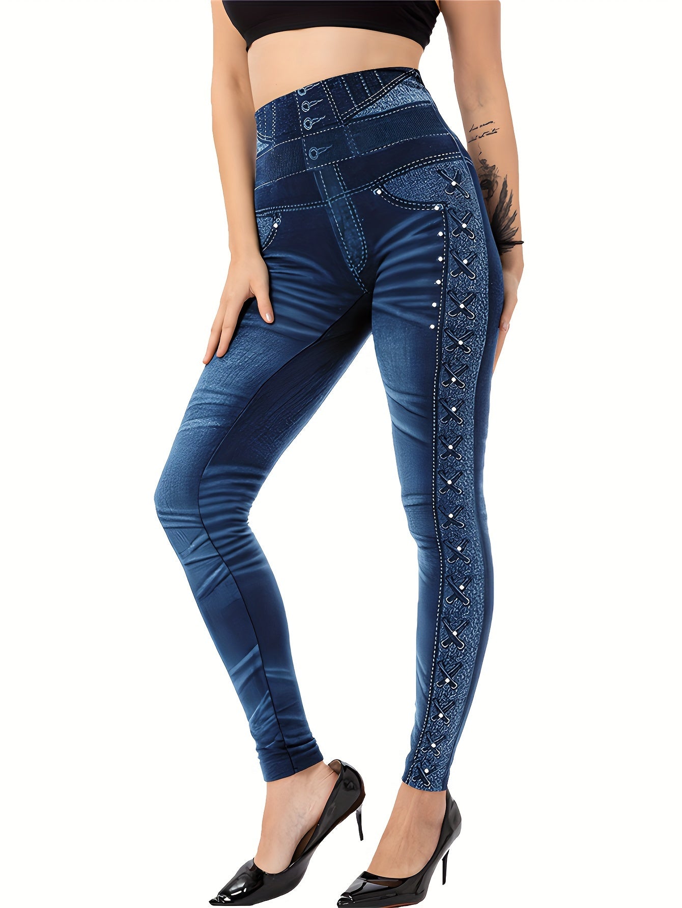 Christmas Snowflake High Waist Yoga Leggings for Women