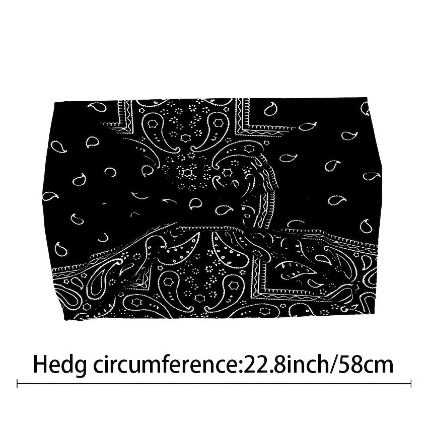 Paisley Print Headband Wide Solid Stretch Sports Hair Band for Women