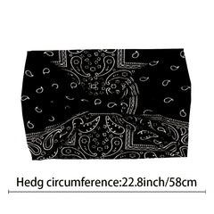 Paisley Print Headband Wide Solid Stretch Sports Hair Band for Women