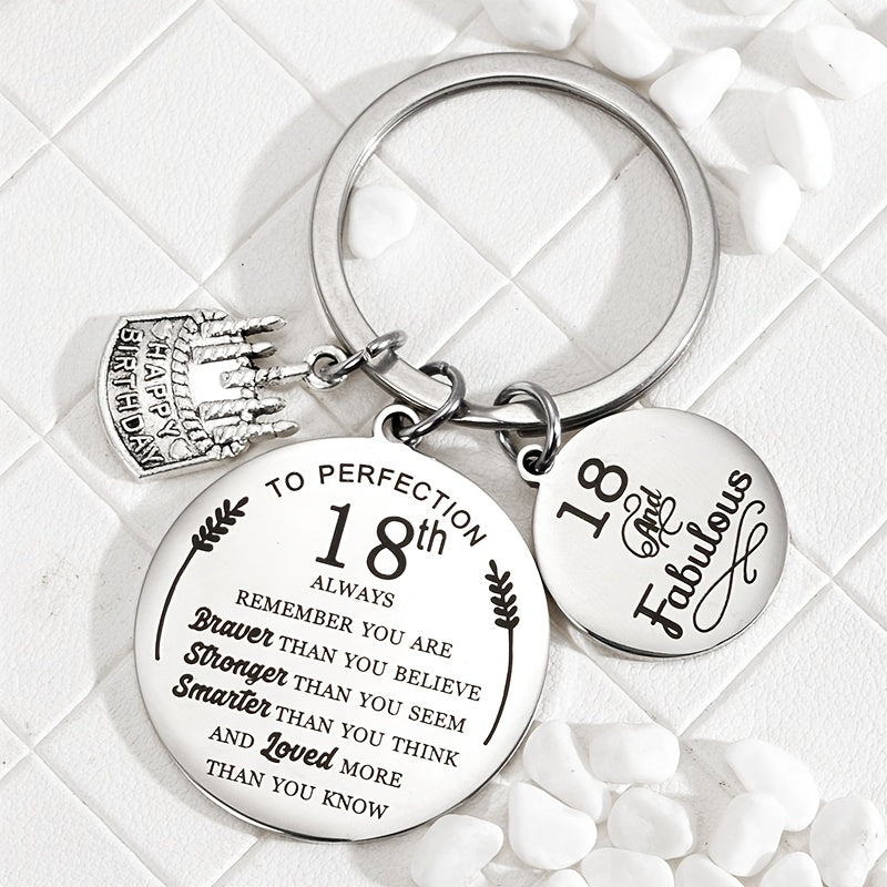 18th Birthday Keychain Stainless Steel Creative Accessory Boys Girls