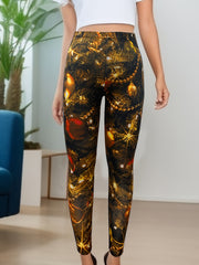 Christmas Casual Leggings Women's Plus Christmas Print Medium Stretch
