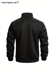 Men's Stand Collar Zip Up Jacket & Stretch Pants Sports Suit