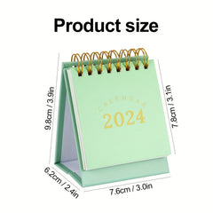 Green Mini Desk Calendar for Office and School Use