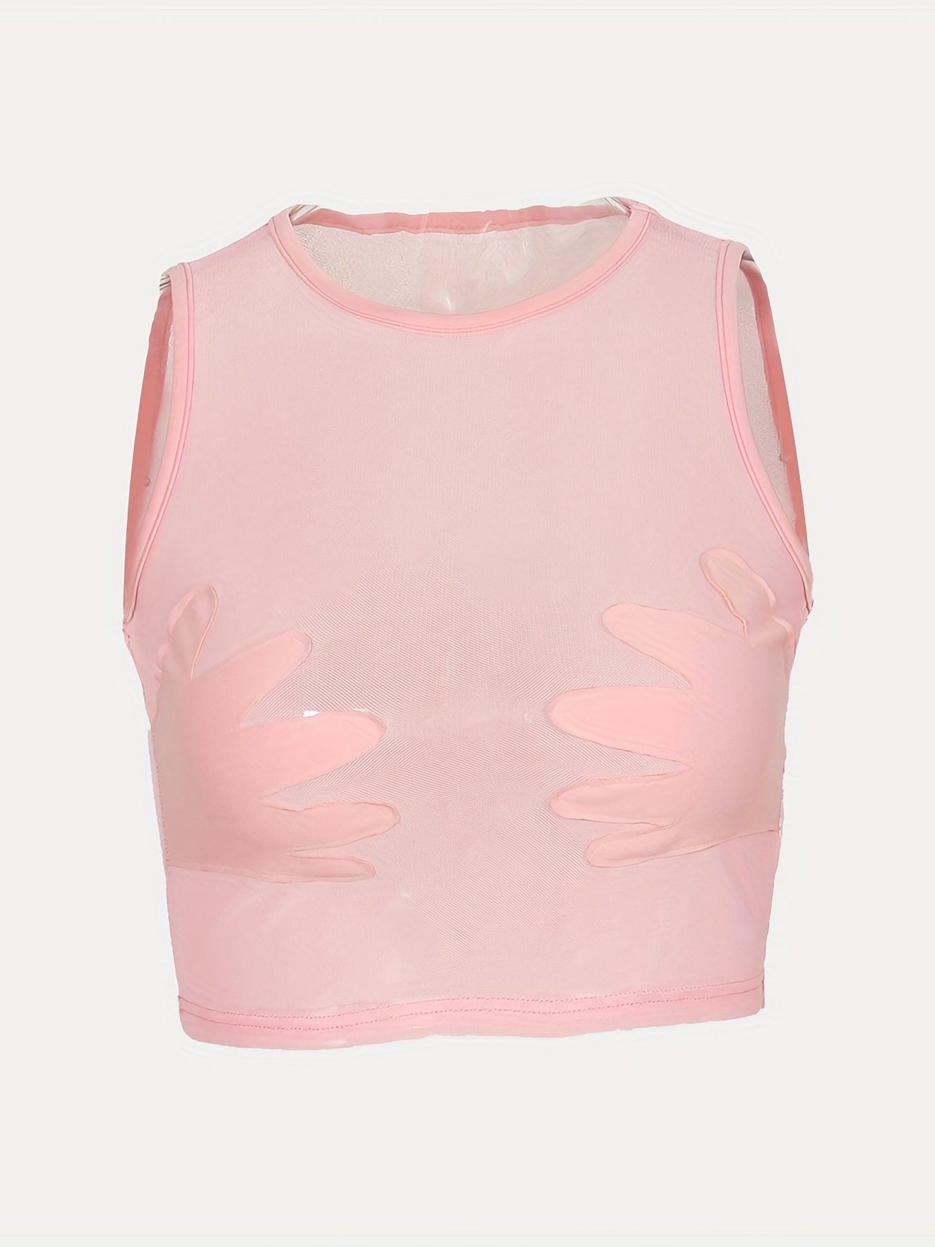 Y2K Sheer Tank Top Sexy Crew Neck Sleeveless Summer Tank Top Women's Clothing