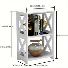 3 Tier Bedside Table Bathroom Nightstand Shelf Small Spaces Living Room