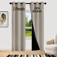 2 Panels Blackout Curtains with Thermal Insulation Grommet Top