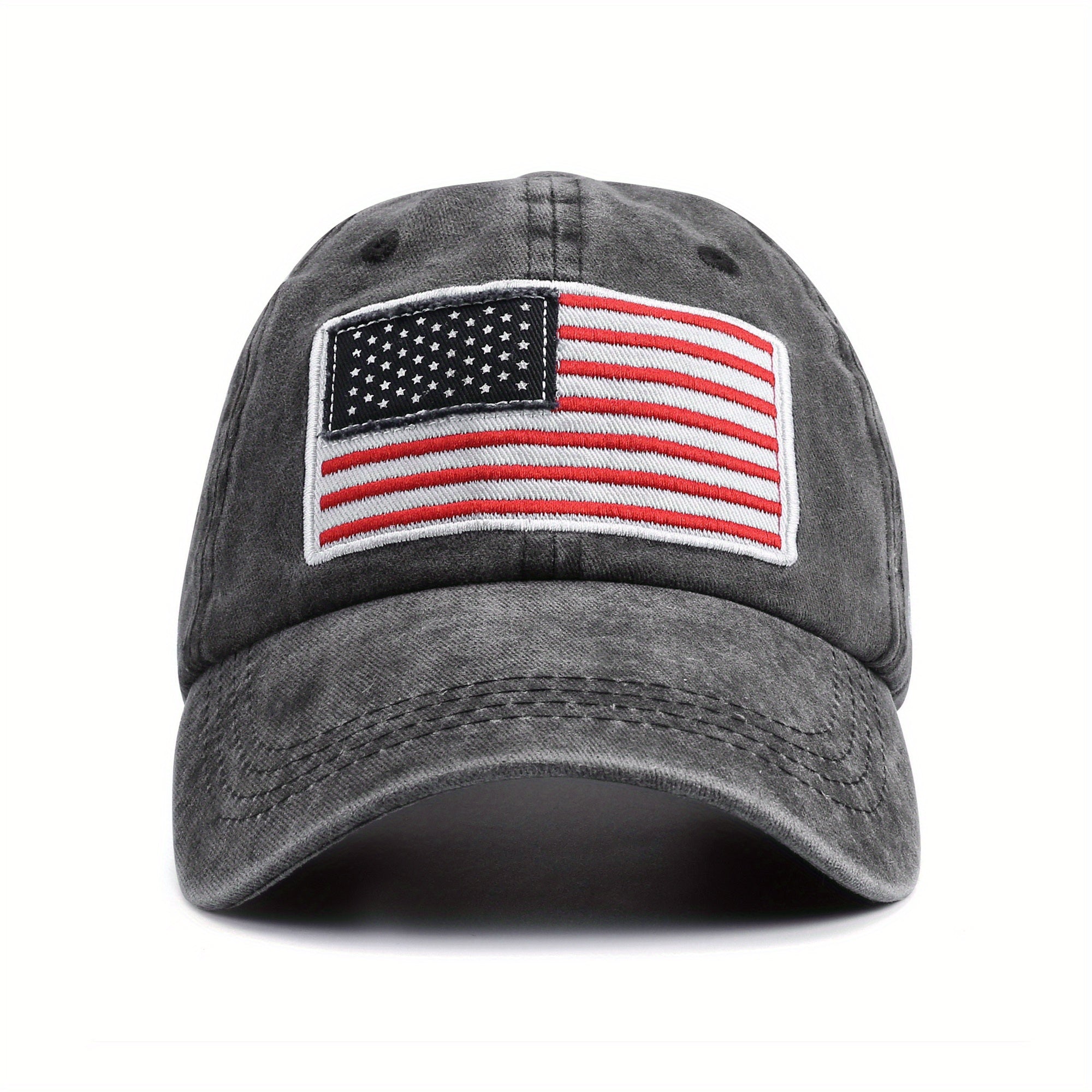 American Flag Baseball Cap Patriotic Washed Hat Vintage Design