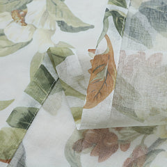 American Pastoral Floral Printed Curtains Soft Cotton and Linen Window Yarn
