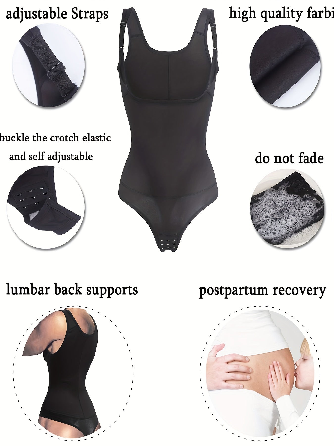 Seamless Shaping Bodysuit Tummy Control Slimmer Thong Body Shaper