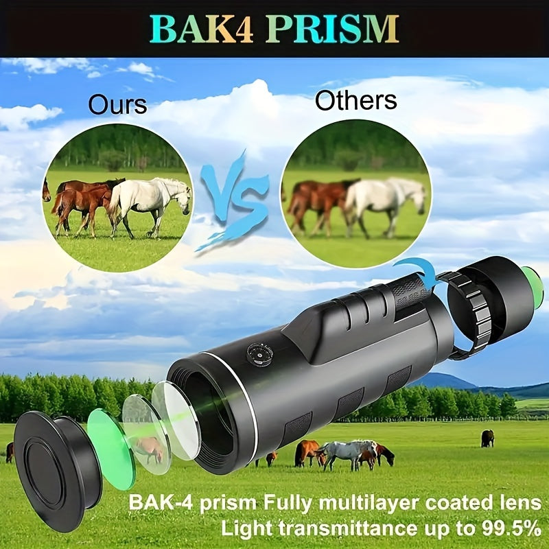 80x100 HD Monocular Telescope High Magnification BAK4 Prism