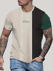 Men's Block T shirt Hip hop Style Casual Round Neck Tees For Summer