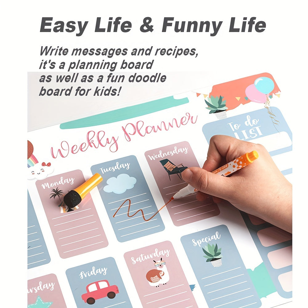 Magnetic Weekly Planner for Refrigerator with Nano Technology