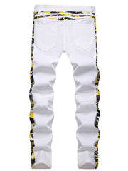Boys Striped Skinny Slim Fit Denim Jeans Washed Pants Kids Clothing