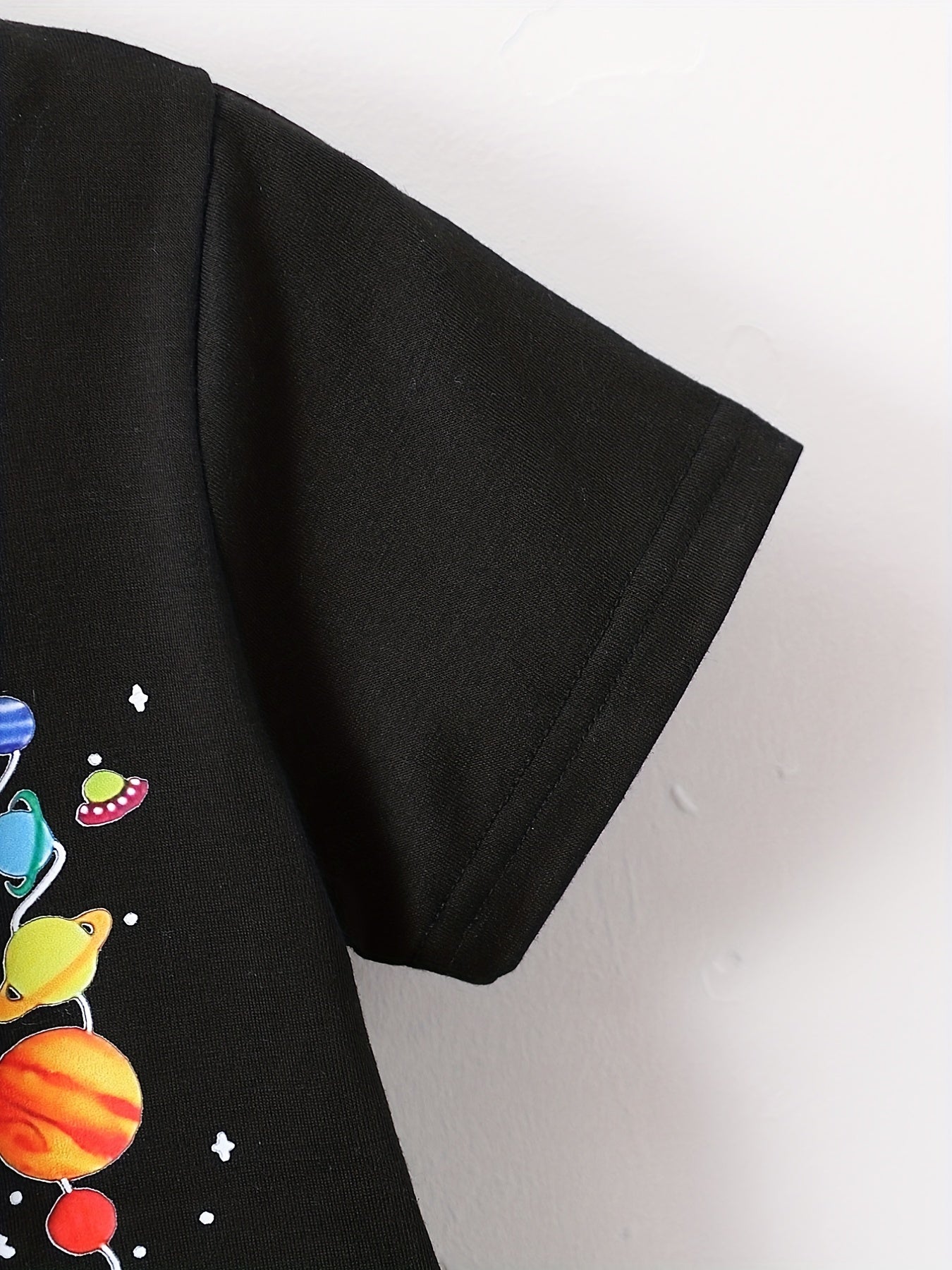 Boys Astronaut Rocket Print T-shirt & Shorts Set Kids Summer Outfit