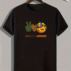 PEACE LOVE HALLOWEEN Men's Graphic T-shirt