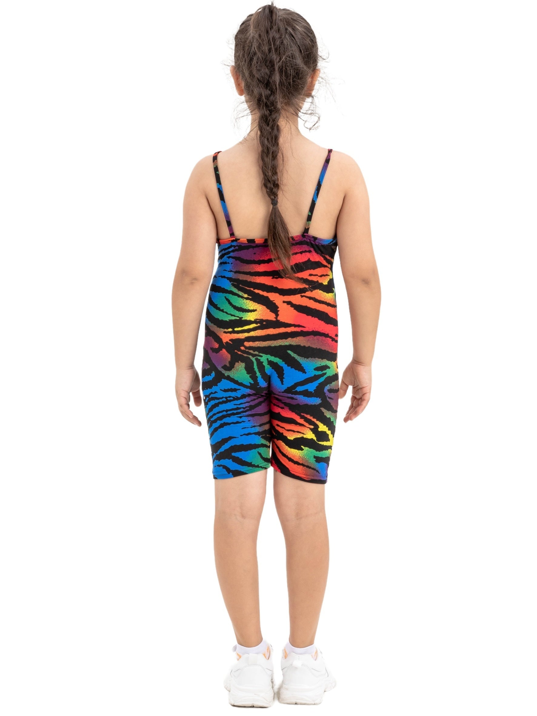 Toddler Girls Colorful Leopard Cami Rompers Jumpsuits