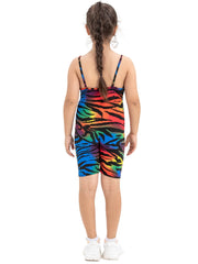 Toddler Girls Colorful Leopard Cami Rompers Jumpsuits